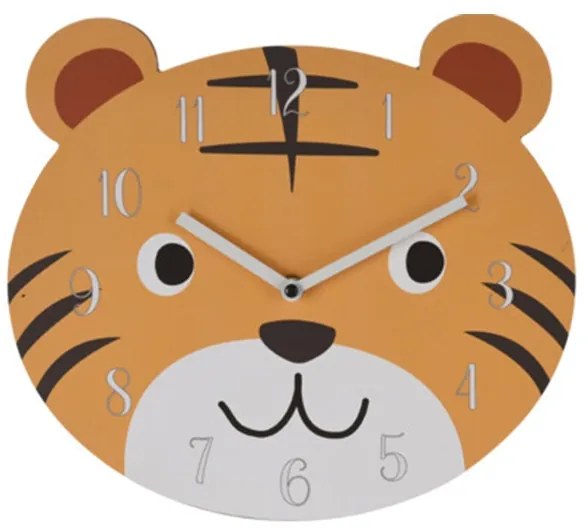 Ceas de perete Jungle Tiger, portocaliu, 28x26 cm