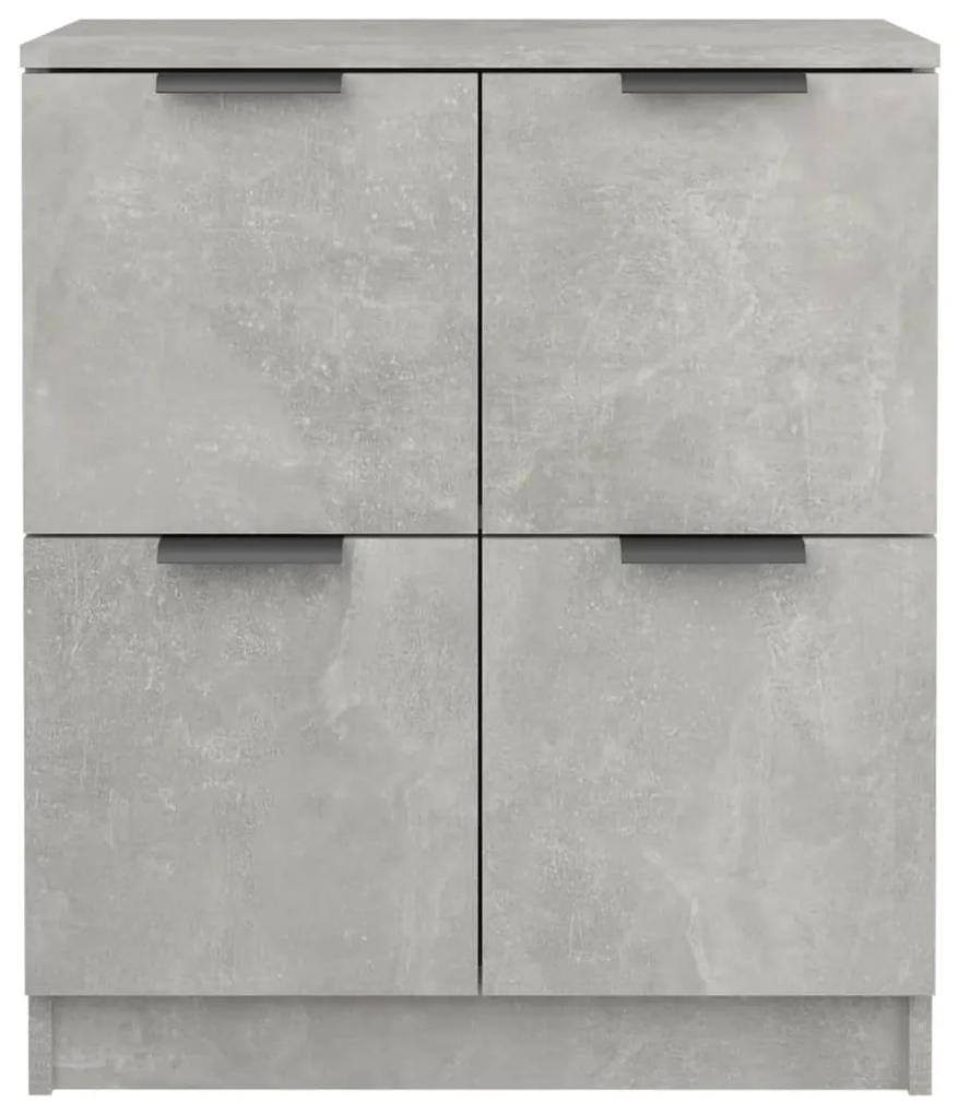 Servante, 2 buc., gri beton, 60x30x70 cm, lemn prelucrat 2, Gri beton