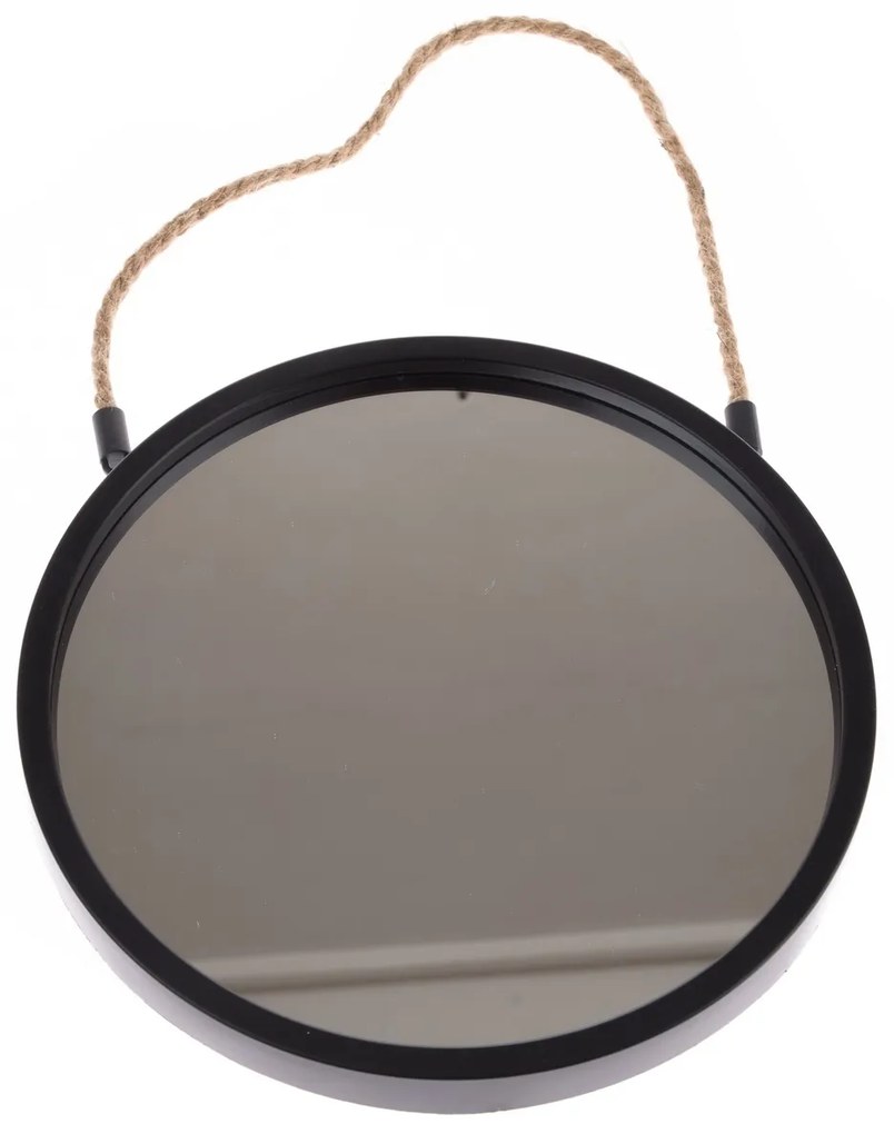 Oglindă suspendată din plastic Embellir negru,diametru 25 cm
