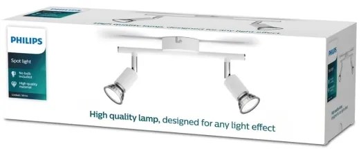 Spot LIMBALI 2xGU10/50W/230V alb Philips