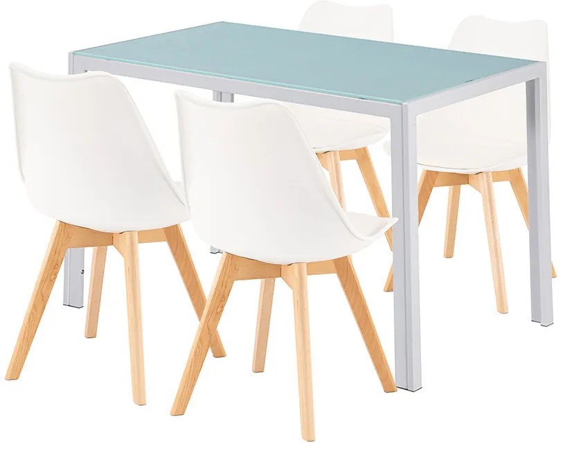 Set de sufragerie Liva 4+1 alb-alb