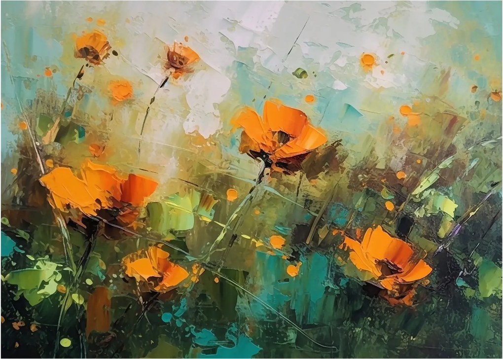 Tablou pe sticlă - Flori (70x50 cm)