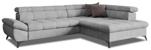 Canapea colțar extensibilă în L MARANO, dreapta, gri