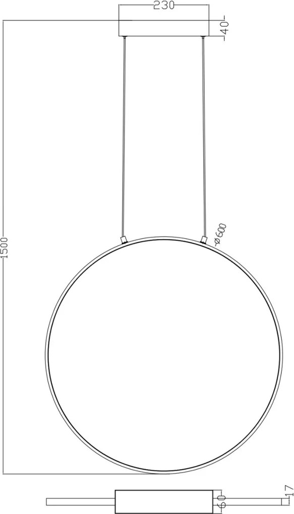 Lustra circulara suspendata LED CCT RASCAL 60cm