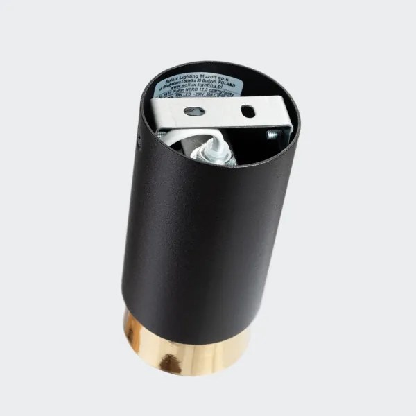 Spot Sollux SL.1410 NERO 1xGU10/10W/230V 12,5 cm negru/auriu