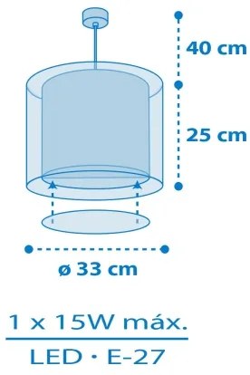 Dalber 41572T - Lustră pentru copii BABY TEDDY, 1xE27/15W/230V, albastră