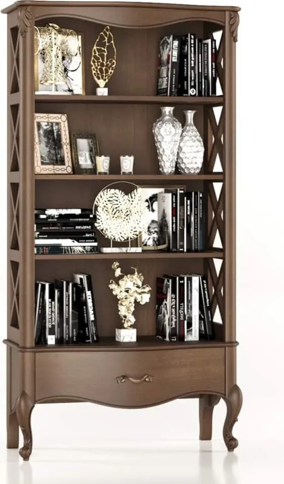 Bibliotecă lemn masiv Celisea, 94 × 43,5 × 180 cm