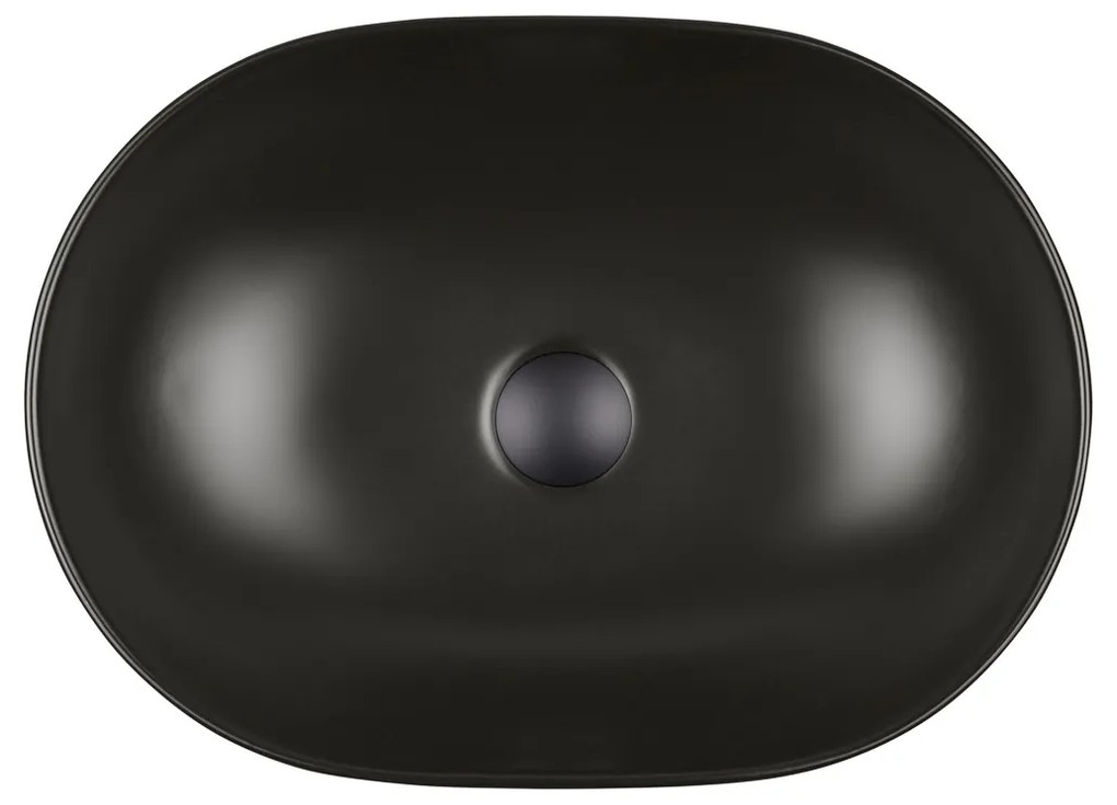 Oltens Hamnes Thin lavoar 49.5x35.5 cm oval de blat negru 40819300