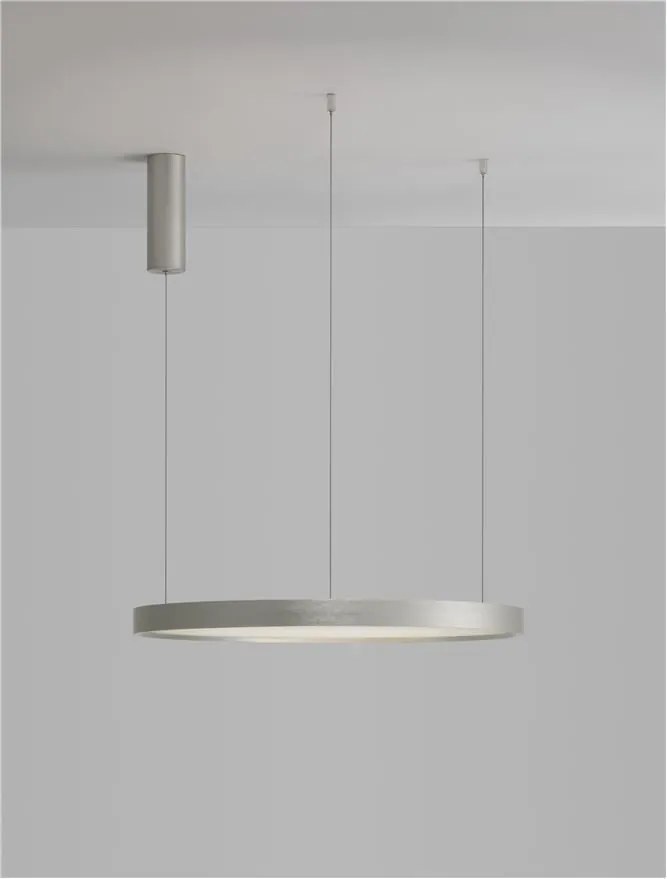 Lustra LED suspendata design modern circular PERRINE D-60cm argintie