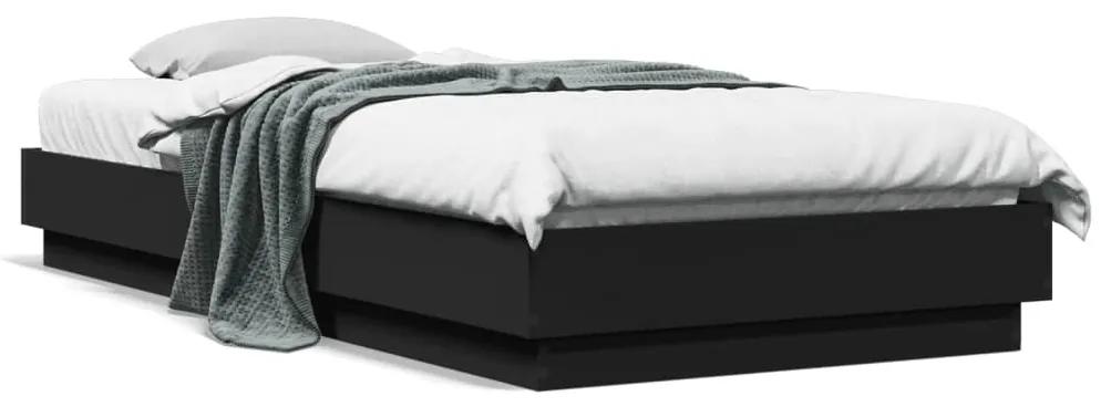 839505 vidaXL Cadru de pat cu lumini LED, negru, 100x200 cm
