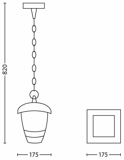 Philips 15386/30/16 -  Lustra MYGARDEN CREEK 1xE27/60W/230V negru