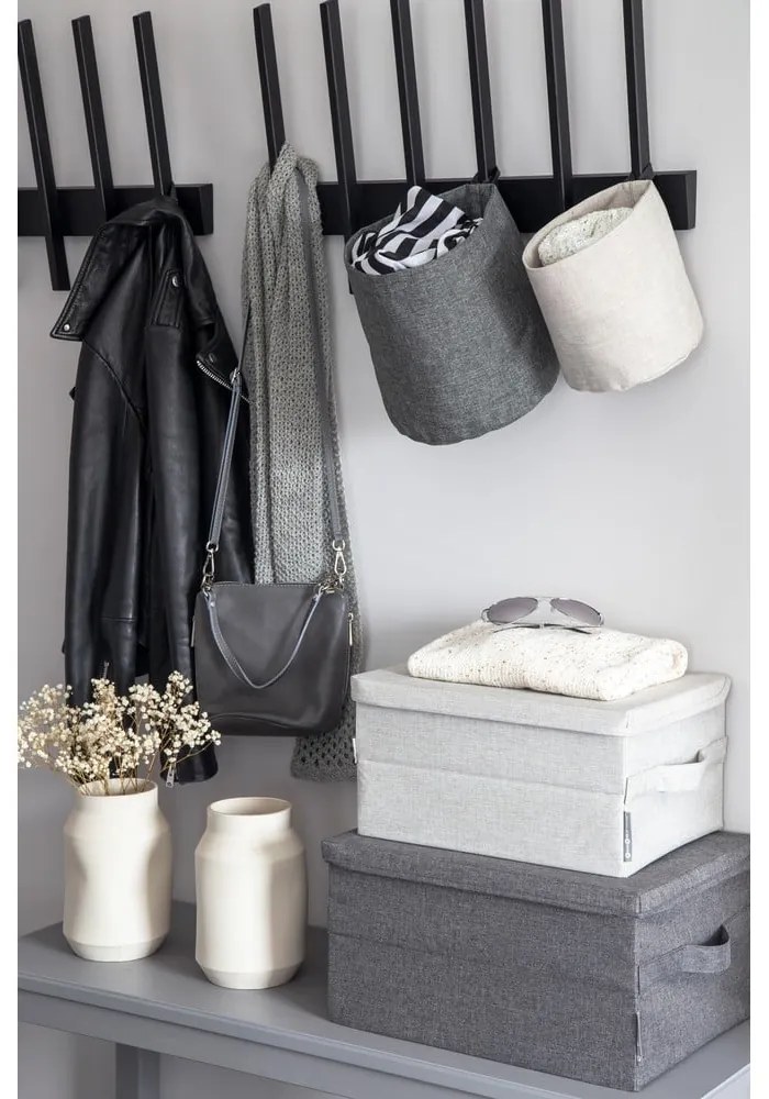 Cutie de depozitare gri din material textil cu capac 40x30x22 cm Soft Storage – Bigso