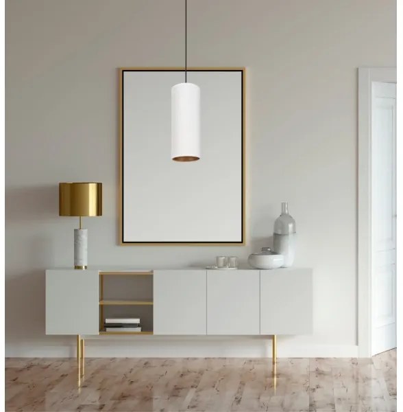 Lustr AVALO 1xE27/60W/230V alb/cupru pe cablu