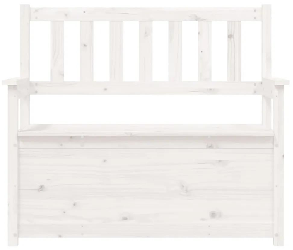 Banca, alb, 112,5x51,5x96,5 cm, lemn masiv de pin Alb