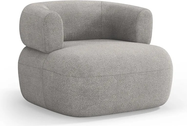 Fotoliu gri deschis cu tapițerie din stofă bouclé Jenny – Micadoni Home