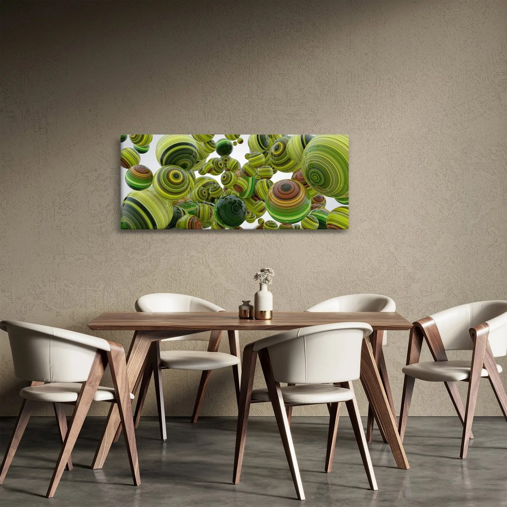 Tablou cu bile în dungi (120x50 cm)