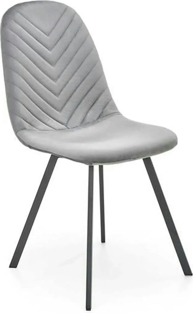 Scaun K462, gri/negru, stofa catifelata/metal, 45x57x82 cm
