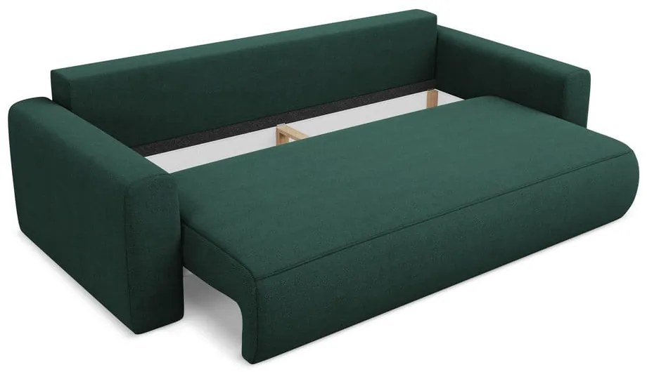 Canapea verde extensibilă/cu spațiu de depozitare 238 cm Kapua – Makamii