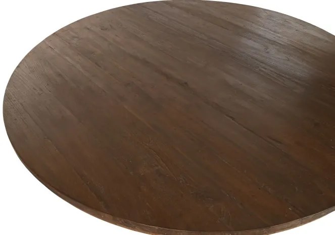 Masa dining, rotunda, din lemn de tec reciclat, Sorel