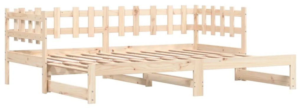 840388 vidaXL Pat de zi extensibil, 2x(90x200) cm, lemn masiv de pin