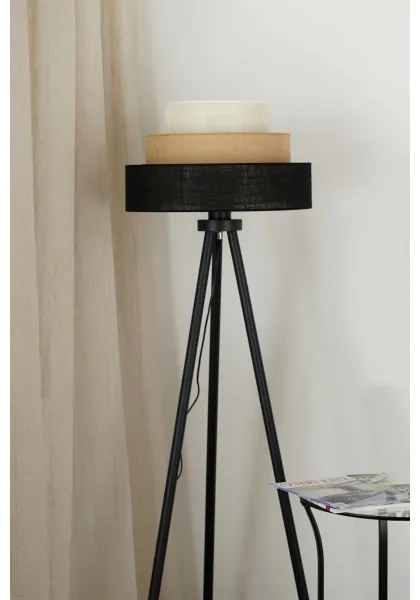 Brilagi - Lampă de podea ASPEN LUNETA 1xE27/15W/230V negru/bej/crem