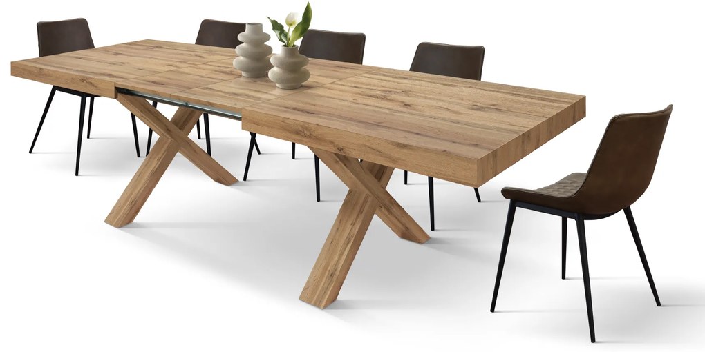 Masa Linda extensibila, blat PAL - RUSTIC INTEGRAL - 180 cm / 90 cm / 77 cm