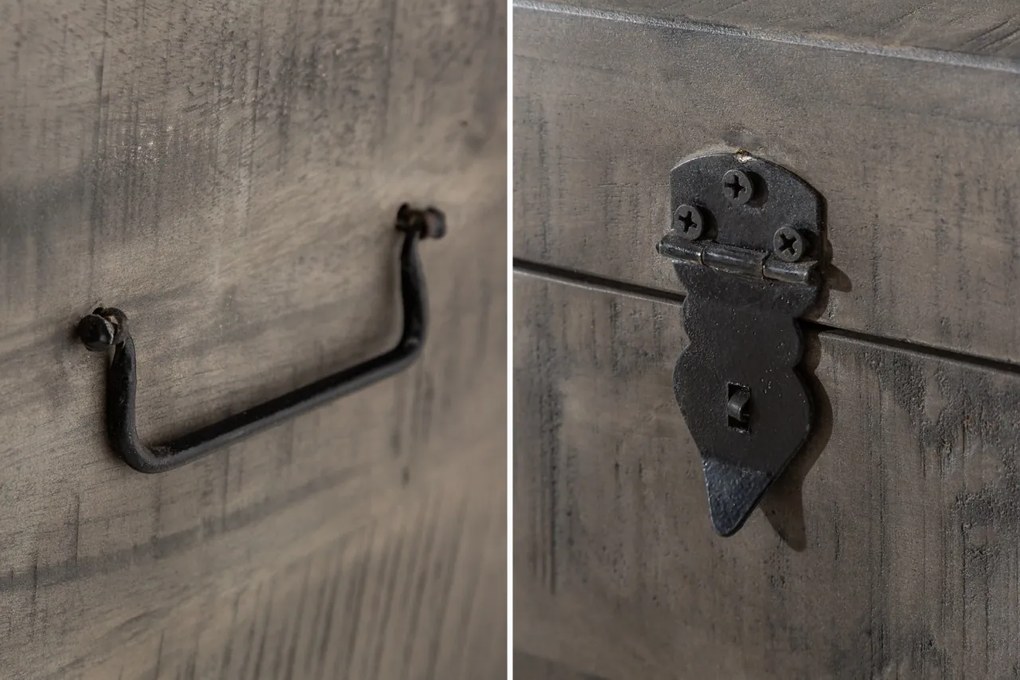 Cufar din lemn Factory Loft 115cm, mango gri A-39664 VC