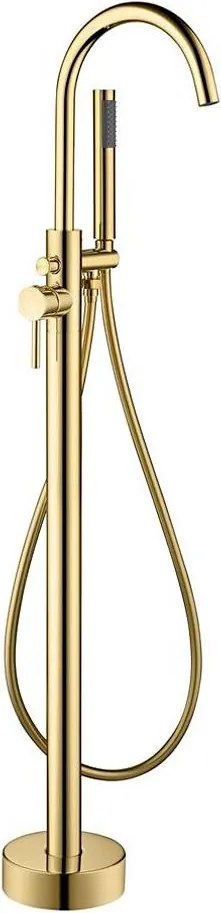 Set cadă freestanding cu baterie, 116 cm, alamă