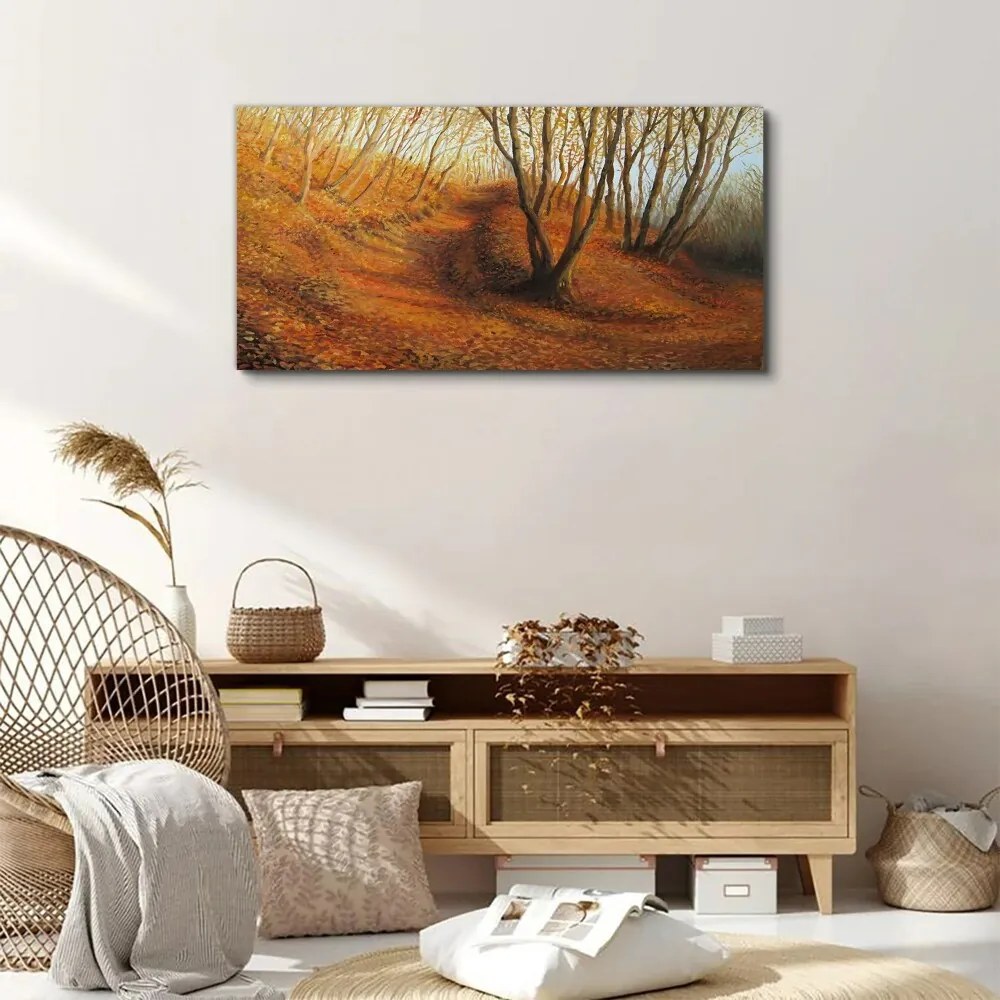Tablou canvas frunze de pădure de toamnă