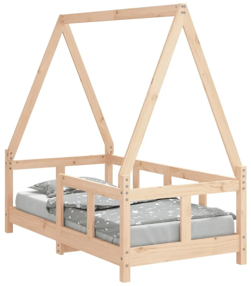 834456 vidaXL Cadru de pat pentru copii, 70x140 cm, lemn masiv de pin