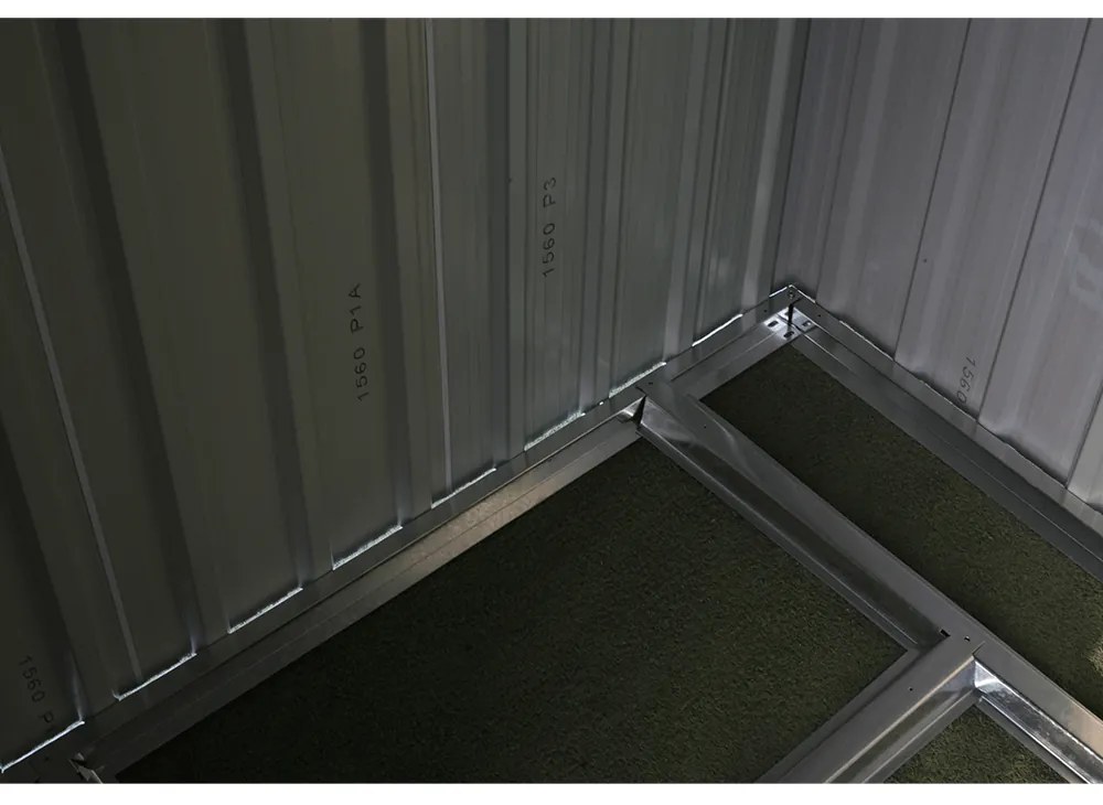 Căsuţă pentru grădină din tablă pentru scule, verde / alb, 2x1,3x1,8 m, HAMAL TIP 1