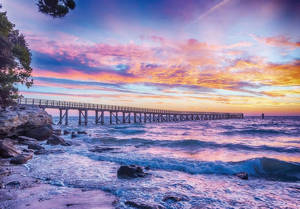 Fototapet - Apus de soare deasupra mării (254x184 cm)