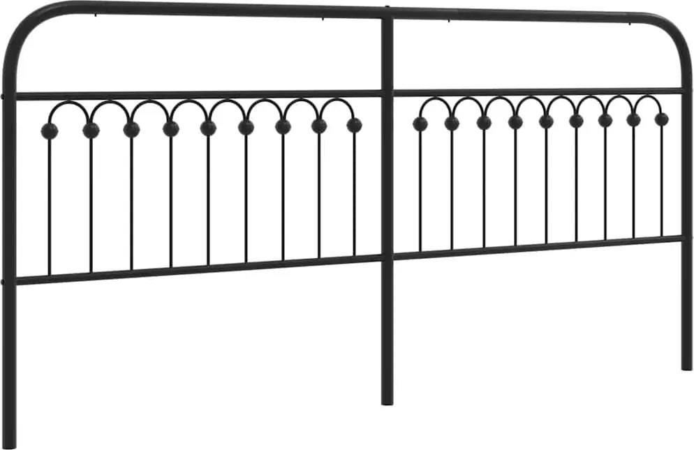 vidaXL Tăblie de pat de schimb metalică, negru, 193 cm