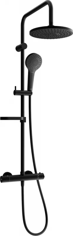 Mexen KX05 set de duș montat pe perete cu sistem de ploaie și baterie termostatică, negru - 771500591-70