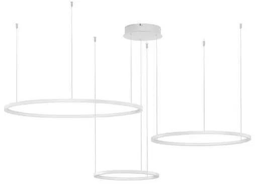 Lustra LED suspendata design circular PURPLE 3 ring alba