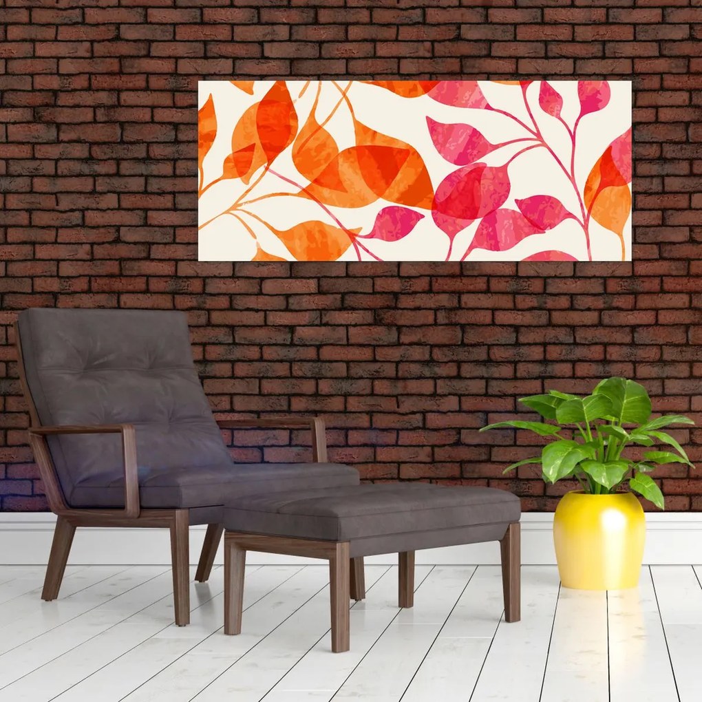 Tablou - Frunze portocalii (120x50 cm)