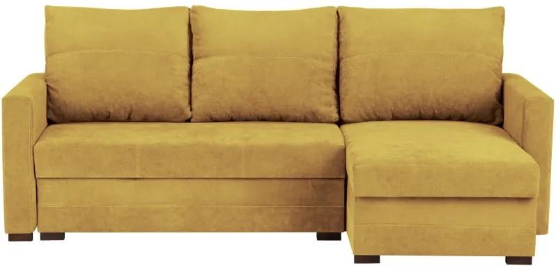 Canapea modulară, extensibilă, cu 3 locuri și spațiu pentru depozitare Melart Andy, galben