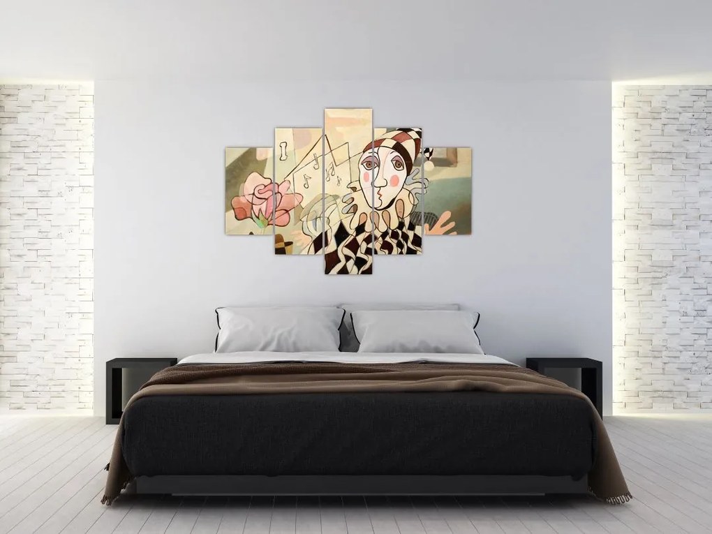 Tablou - Cubismul - arlechin și trandafir (150x105 cm)