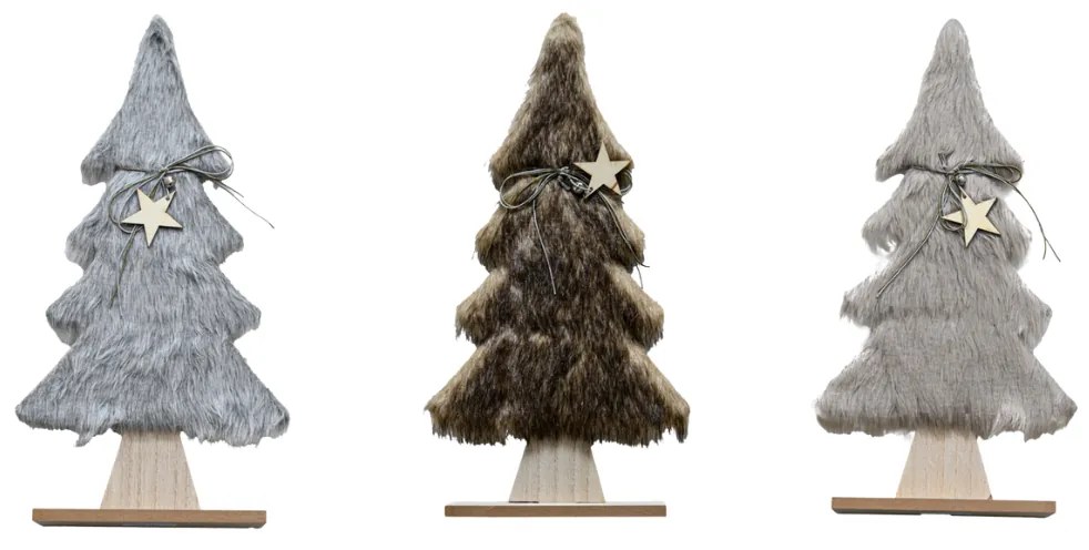 Brad decorativ cu blana LUSH 41 cm - diverse culori Barva: Gri deschis