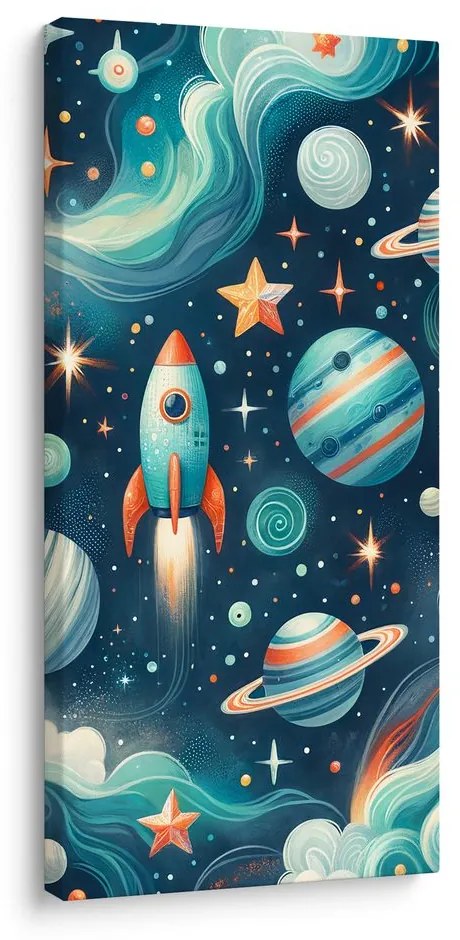 Tablou planete colorate și stele