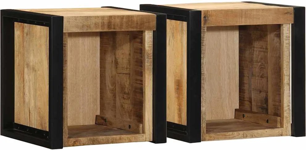 vidaXL Noptiere 2 buc 40x35x40 cm lemn masiv de mango