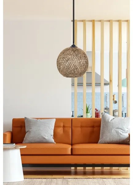 Lustră pe cablu JUTE 1xE27/60W/230V maro