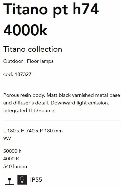 Stalp LED exterior design modern Titano pt h74 4000k