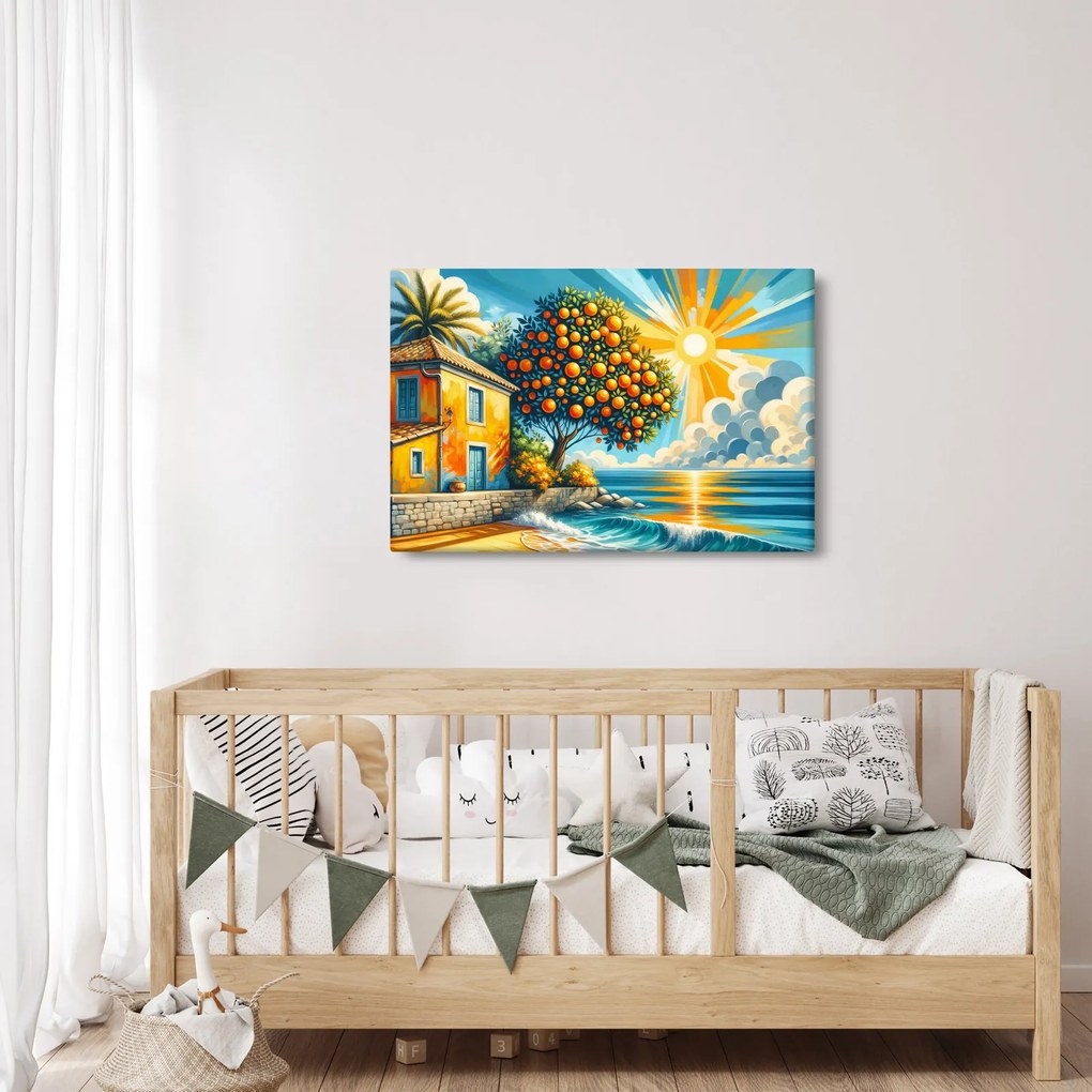 Tablou - Casă cu portocale I. (90x60 cm)