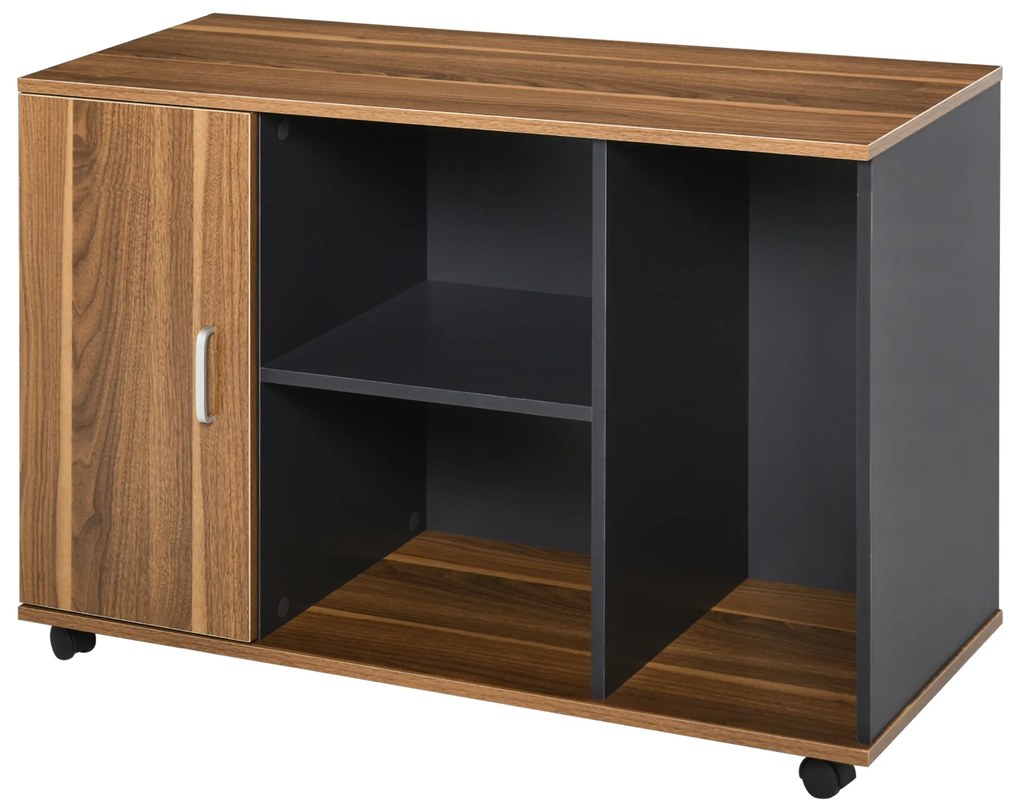 Dulapior de Birou Modern pentru Casa si Cabinet 100x40x66cm Nuc gri HOMCOM | Aosom RO