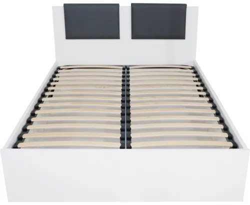 Pat Laguna 1400x2000 cu somiera rabatabila alb cu gri