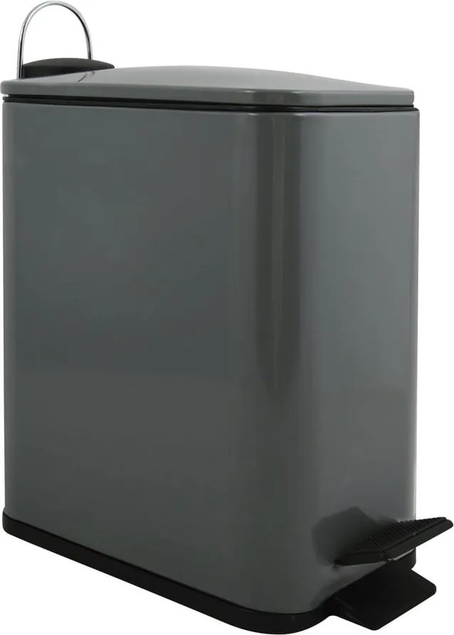 Coș de gunoi gri închis cu pedală din oțel 5 l Erik – Spirella