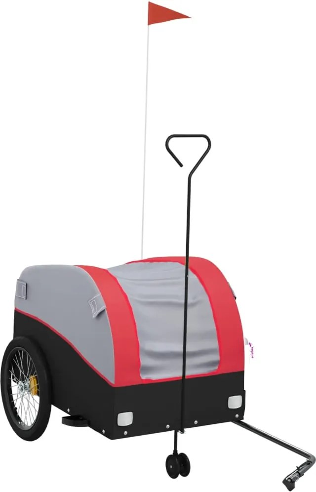 vidaXL Remorcă pentru biciclete, negru și roșu, 45 kg, fier