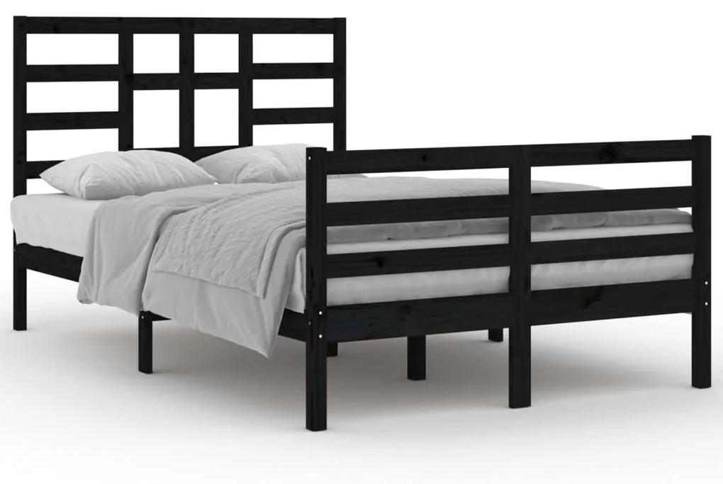 3105859 vidaXL Cadru de pat, negru, 120x200 cm, lemn masiv