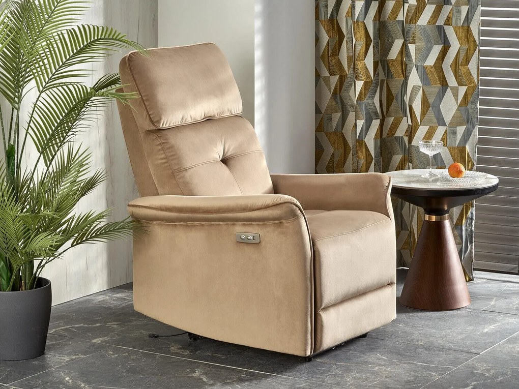 Fotoliu recliner Houston 154382x80x90cm, 39 kg, Beige, Tapiterie